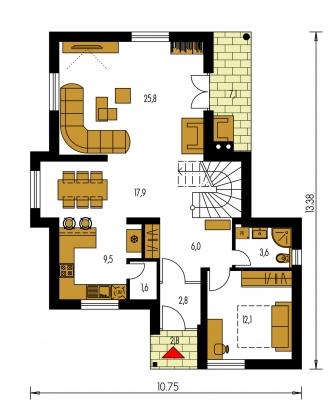 Mirror image | Floor plan of ground floor - PREMIUM 219